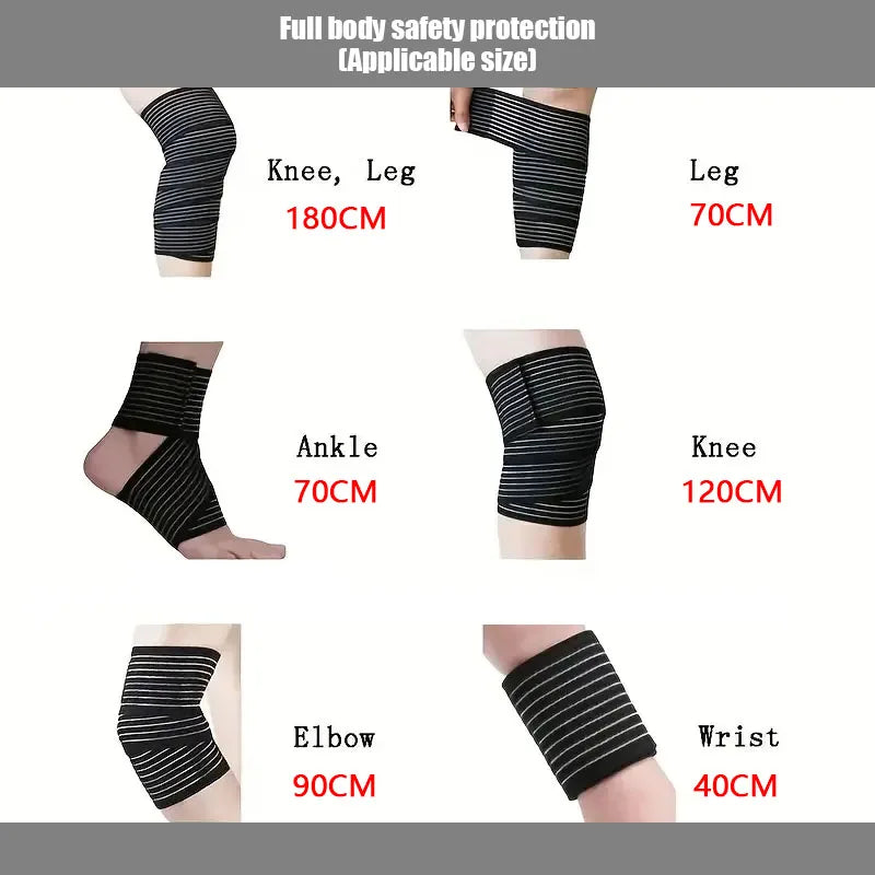1Pc High Elasticity Knee Brace Support Wrap Portable Sport Elastic Bandage Adjustable Nylon Bracer Wristband - Sun Studio
