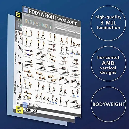 Gym Posters for Home Gym Decor Workout Poster Fitness Training Murals Exercise Equipment Barbells Strength Training Yoga Poster - Sun Studio