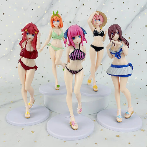 5pcs The Quintessential Quintuplets Nakano Ichika Nino Miku Yotsuba Itsuki Swimsuit Anime Action Figure Toy 20cm - Sun Studio