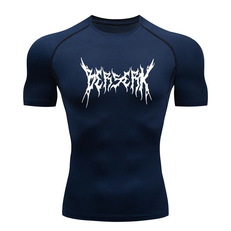 Fitness Workout Rash Guard für Männer athletische schnell trocknende Kompressionsshirts Berserk Druck T-Shirts Tops Unterhemden Baselayers