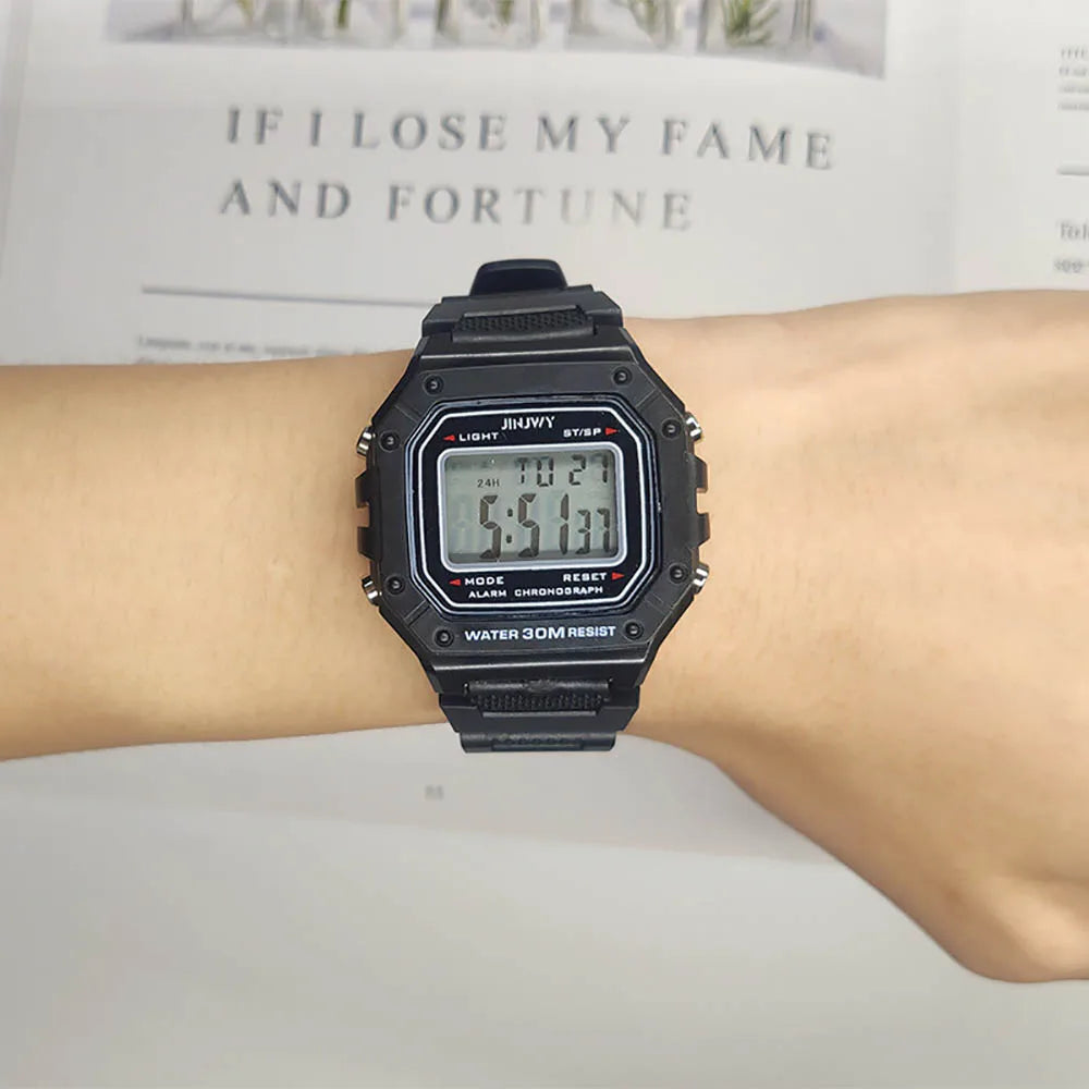 Fashion Men Digital Wristwatches Sport Army Green Mens Watches Luxury Led Electronic Clock Waterproof Square Dial Reloj Hombre - Sun Studio