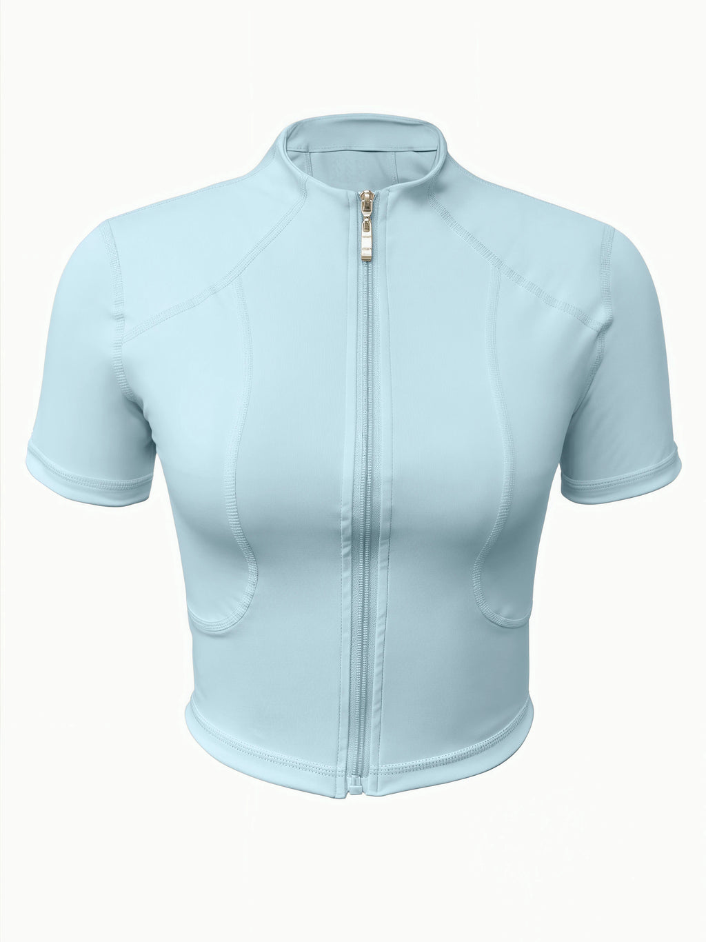 Fitness girl cycling yoga suit top, high-end full zipper jacket, sports T-shirt, training running short sleeved summer - Sun Studio