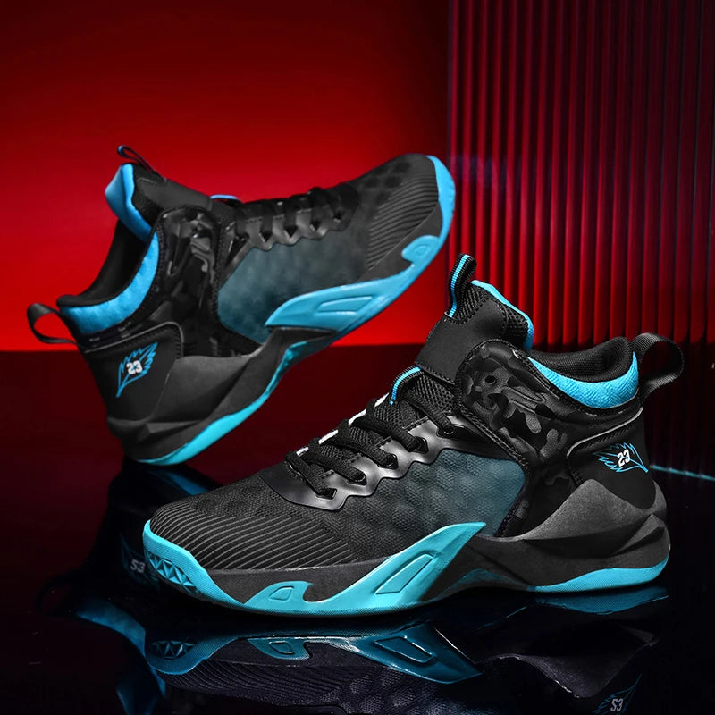 Basketball Shoes, Men's Outdoor Sports Shoes, Men's Shock-Absorbing High-Top Student Practical Basketball Shoes, Mesh Breathable Casual Shoes - Sun Studio