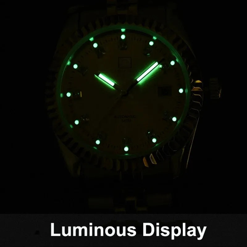 Switzerland CARNIVAL Luxury Brand Automatic Mechanical Women's Watches Sapphire 18K Gold Diamond Waterproof Luminous Clock C8205 - Sun Studio