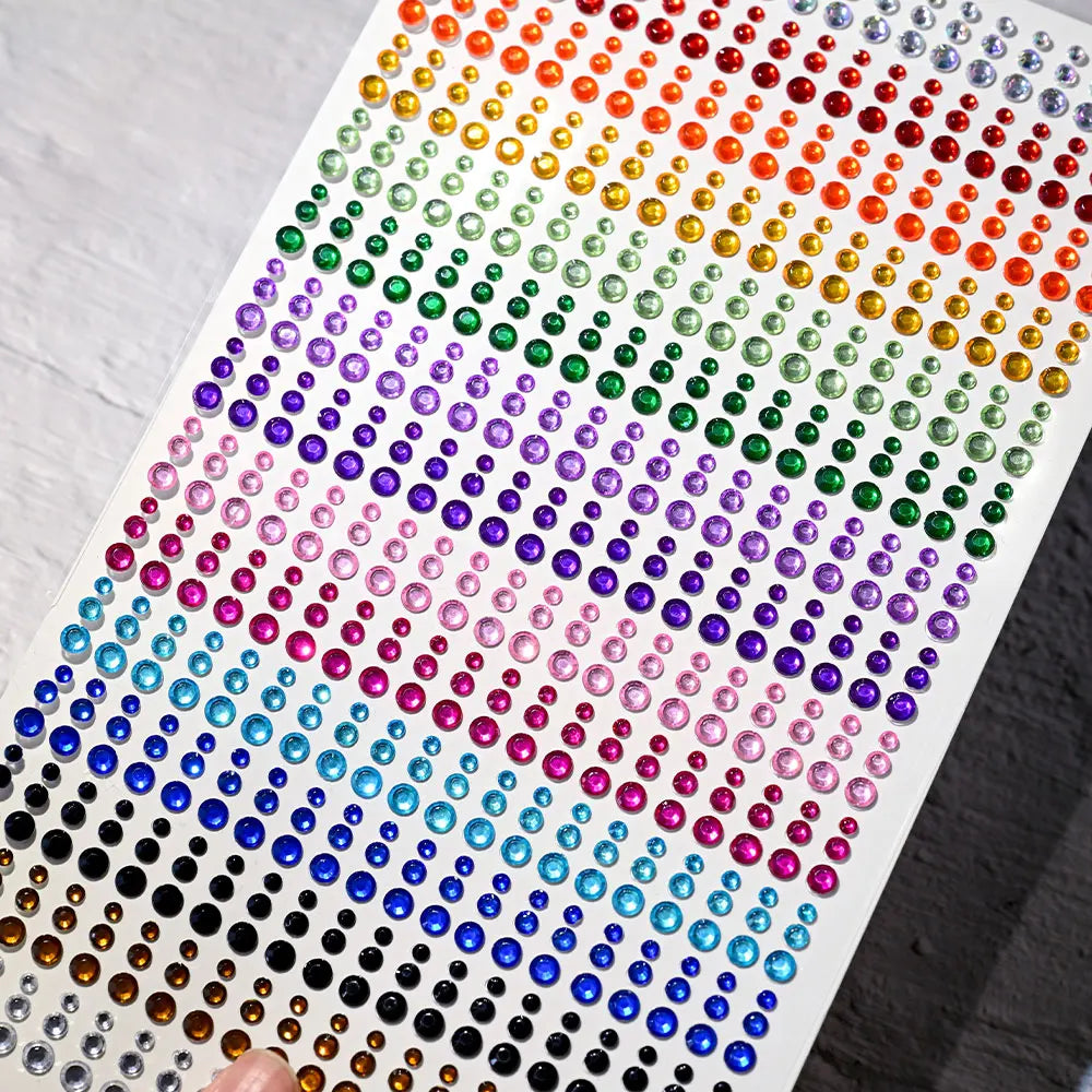 162/216/900pcs Eye&Face&Body Diamond Tattoos Stickers 3/4/5/6mm Colored Glitter Rhinestone Tattoo for Party Makeup Gem Accessory - Sun Studio