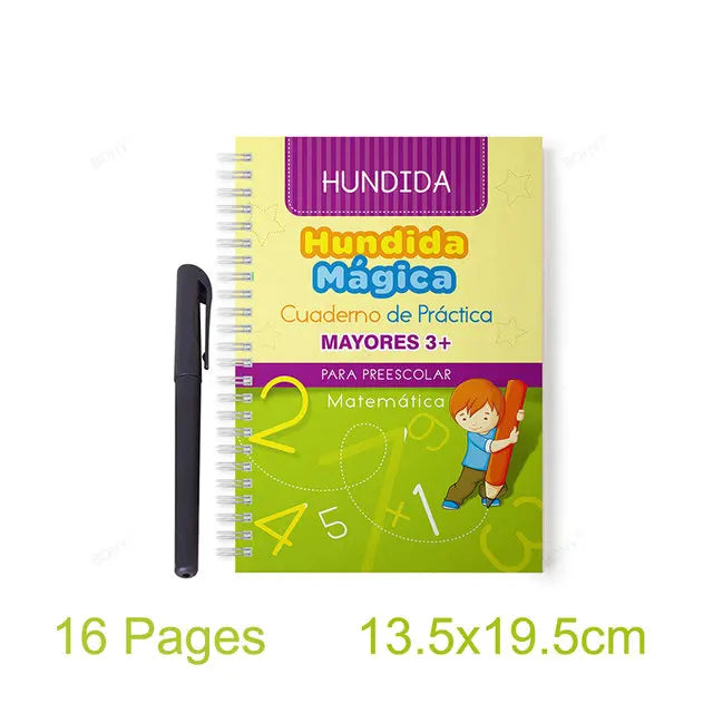 Free Shipping Reusable Montessori Toys French English Spanish Copybooks Pen Writing Sticker Magic Copybook for Calligraphy - Sun Studio