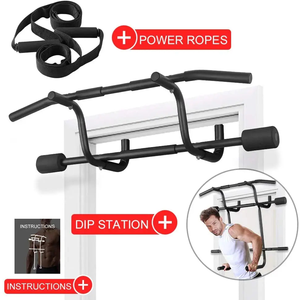 Multi-Gym Doorway Pull Up Bar Dips Bar Fitness For Home Strength Training Bar And Suspension Straps Gym System Exercise Chin-Up - Sun Studio