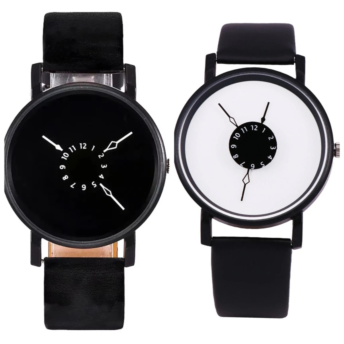 Couple Casual Quartz Watches Leather Band Strap Watch Analog Wrist Watch for Women Men Creative Digital Dial Clock Reloj Mujer - Sun Studio