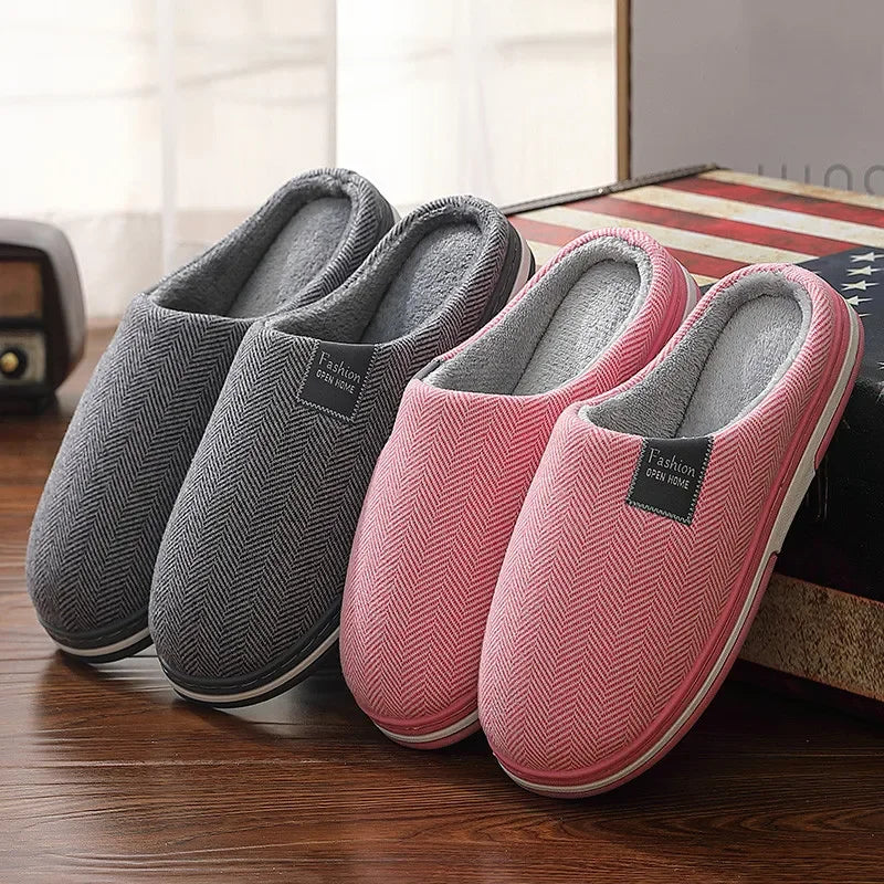 Big Size 48 49 Men Warm Home Slippers Winter Casual Shoes Women Soft Slides Couples Floor Slipper Indoor Bedroom Non Slip Flats - Sun Studio