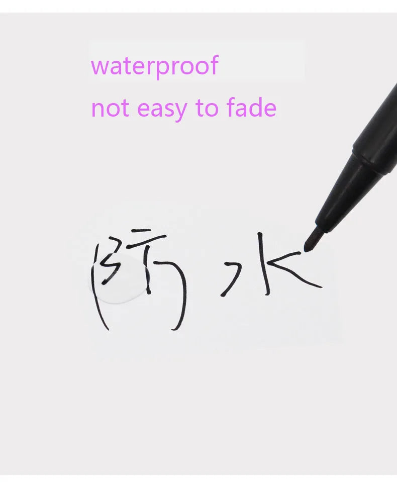10pcs Wholesale Twin Tip Permanent Marker Pen Fine Point Waterproof Ink Thin Nib Crude Nib Black/Blue/Red Ink 0.5-1mm Fine Color - Sun Studio