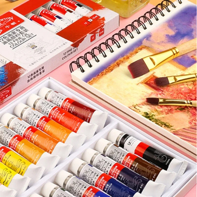 Winsor & Newton 12/18/24 Colors Professional Color Oil Paints 12ml Tube Painting Pigments With Brush And Palette Art Supplies - Sun Studio