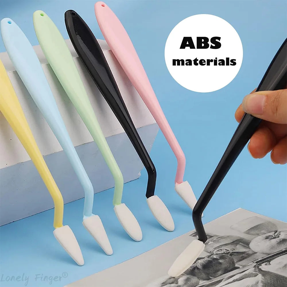 4pcs Paper Art Blending Stumps, Sketch Erase Sponge Wiper, 2 Head Types, 40 Replacement Sponge Wipes, Sketch Drawing Tools - Sun Studio