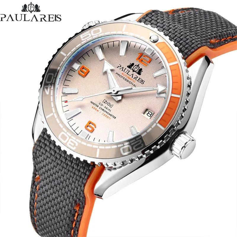 Luxury Automatic Mens Watch High Quality Mechanical Self Wind Movement Rubber Strap Waterproof Luminous Calendar Mens Watches - Sun Studio