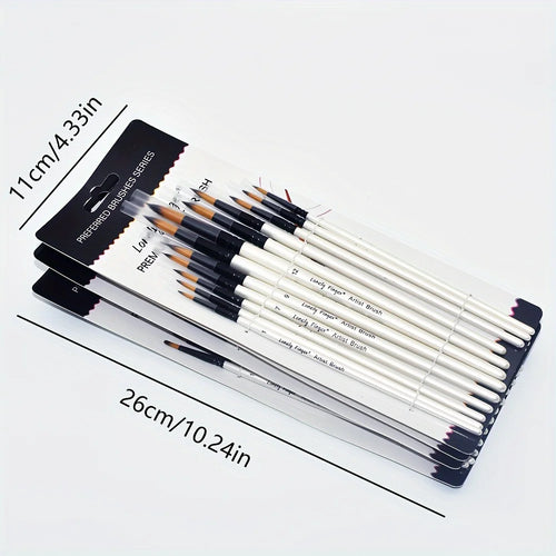 12/48pcs Professional Artist Paint Brush Set Include Round Filbert Flat Angle Fine Detail Brushes Premium Nylon Brush for Paint - Sun Studio