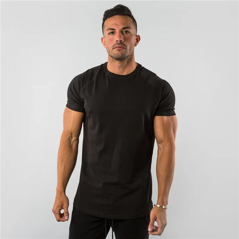 Fitness T-Shirt Men Bodybuilding Short Sleeve Sport Running T-shirt Men Sportswear Workout Shirts Male Men Gym Summer Tops Tee - Sun Studio