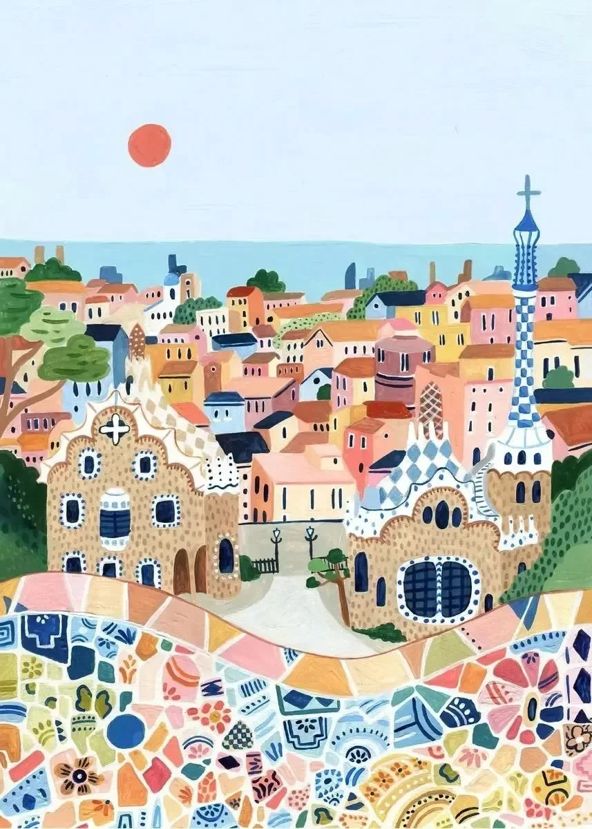 Holland Tulips Poster Santorini Positano Italy Amsterdam Travel City Poster Wall Art Canvas Painting Prints Europe Home Decor - Sun Studio