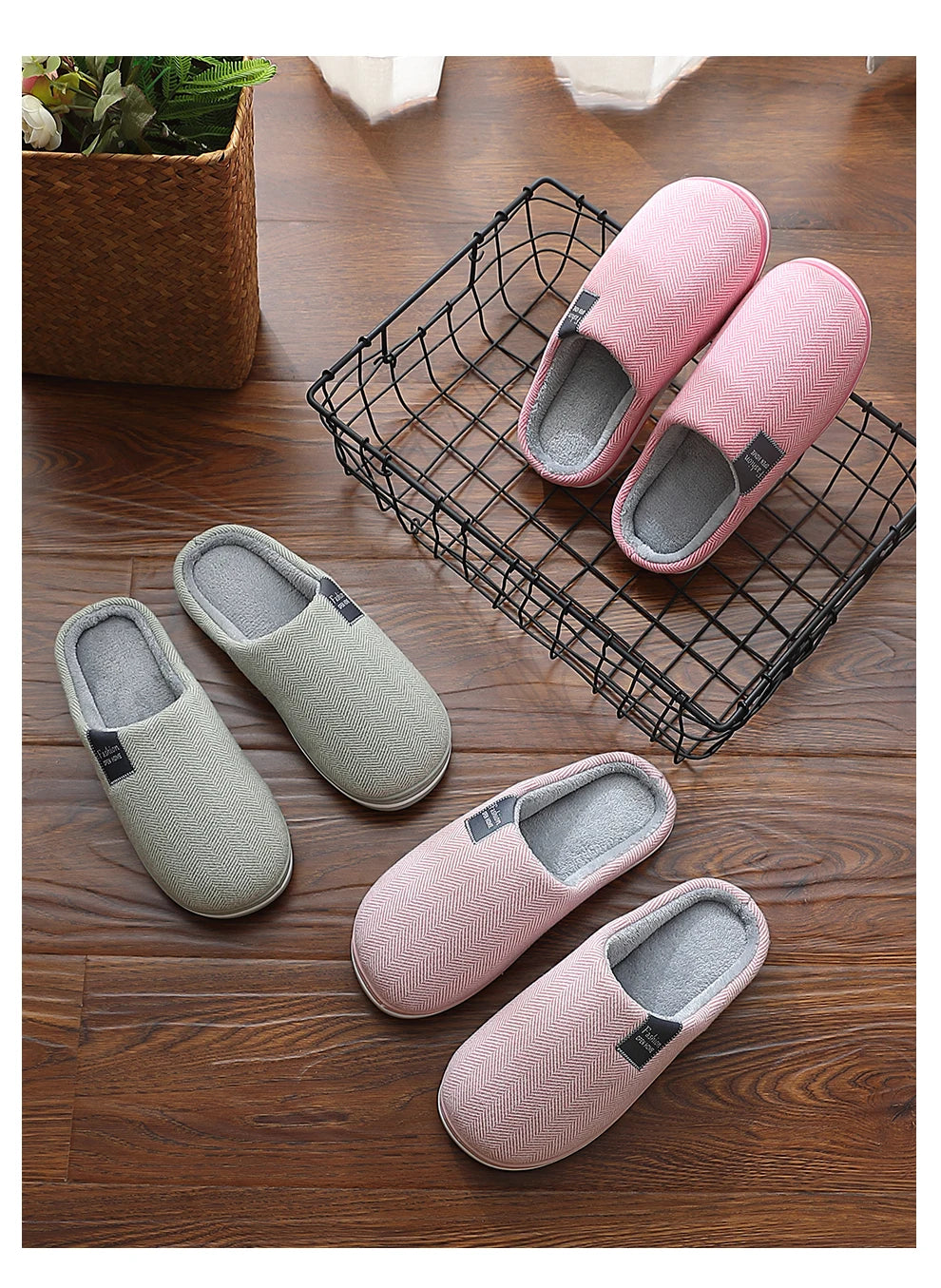 Big Size 48 49 Men Warm Home Slippers Winter Casual Shoes Women Soft Slides Couples Floor Slipper Indoor Bedroom Non Slip Flats - Sun Studio