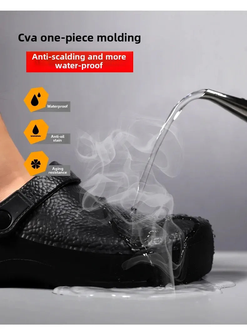 Comwarm Men New Clogs Slippers Non-slip Oil-proof Waterproof and Wear-resistant Work Kitchen Shoes Comfortable EVA Garden Sandal - Sun Studio