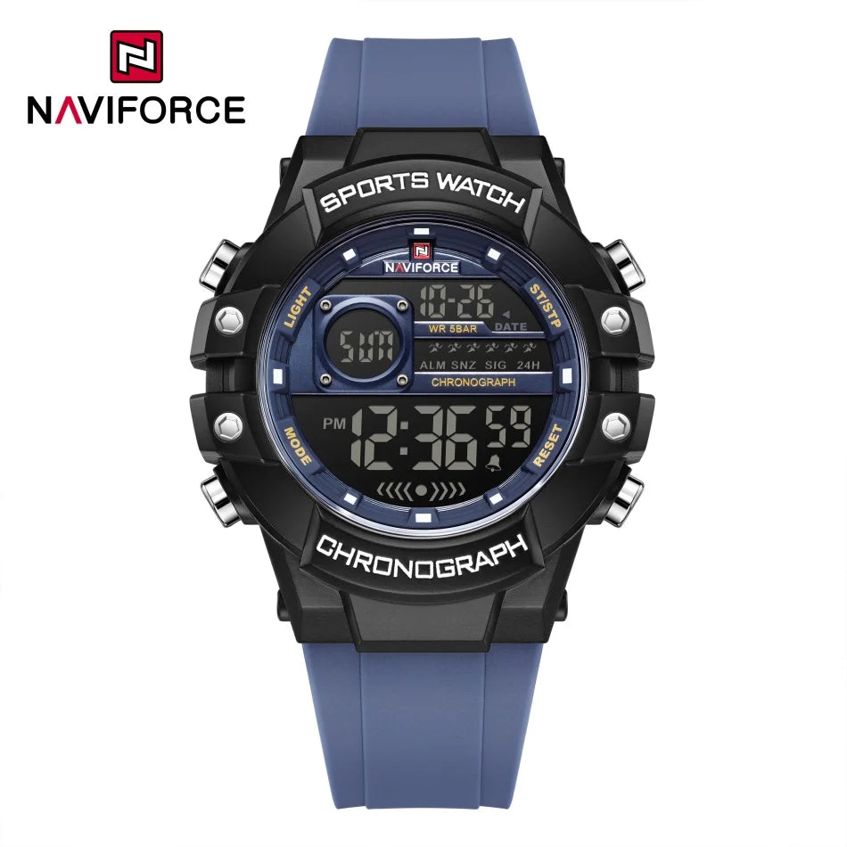 NAVIFORCE Men's Watches Multifunctional Gas phase Digital Display Silicone Strap Screen Boy's Electronic Sports Male Clock Gift