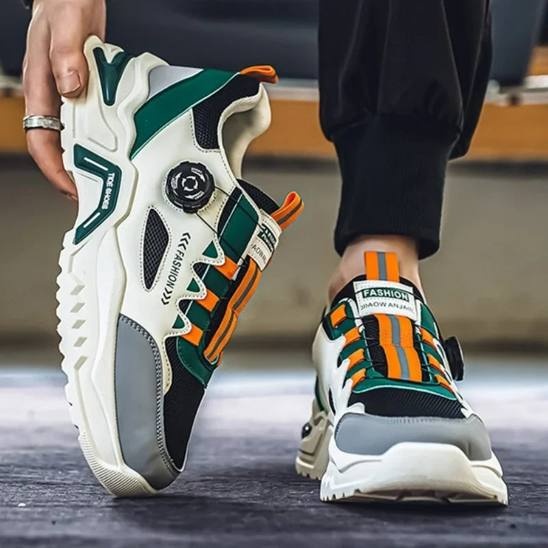 Men's Sneakers Outdoor Running Shoes Korean Rotating Buckle Male Casual Shoes Soft Sole Tennis Shoes Luxury Platform Men Shoe - Sun Studio