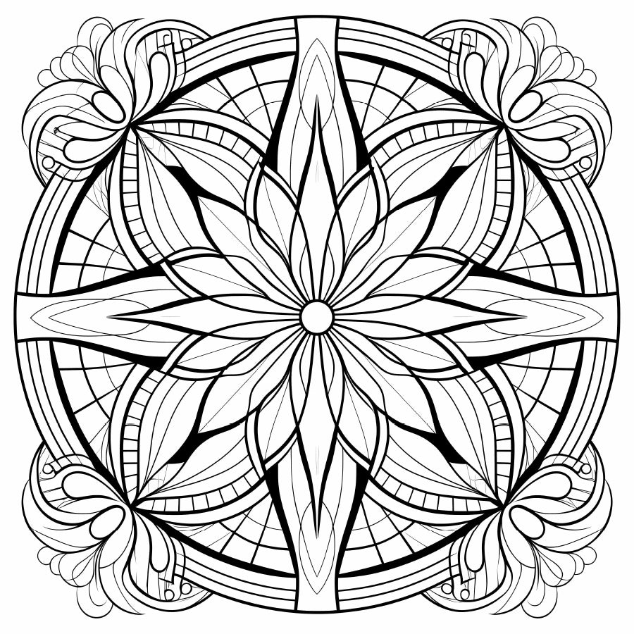 Mandalas Coloring Book for Adults: Stress Relief Adult Picture Book for Creative Color Practice - Sun Studio