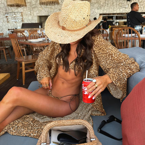 3 Pcs Leopard Bikini Swimsuit with Cover Up kimonos Swimwear Women Bathing Suit Bandage Bikini Set Swimming Suits Biquini - Sun Studio