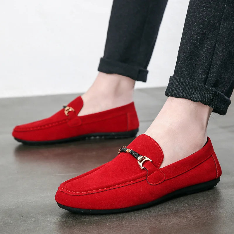 Summer New Trendy Men's Shoes High Quality Soft Loafers Moccasins  Suede Casual Flats Outdoor Light Walking Men's Shoe Zapatos - Sun Studio