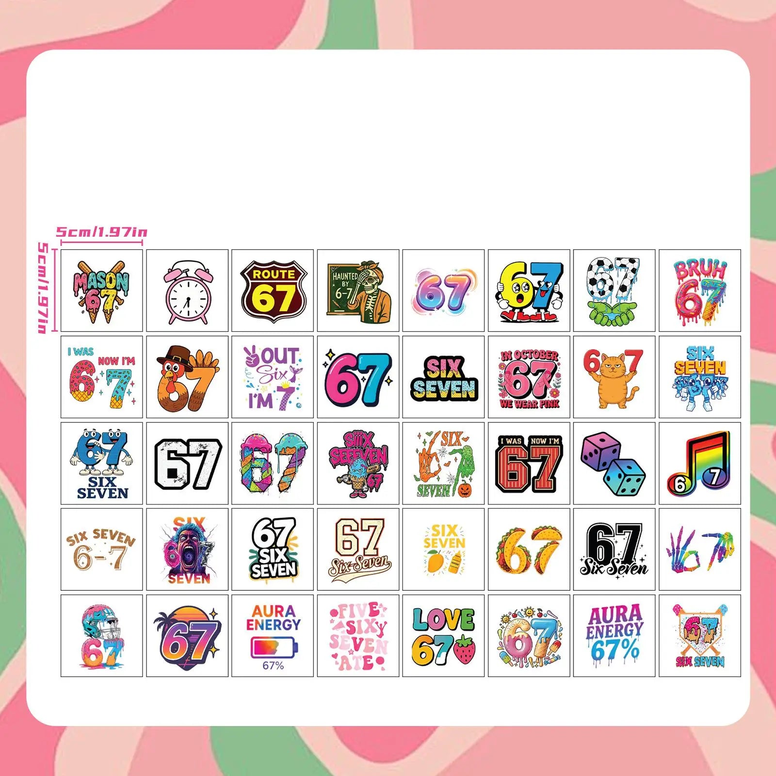 40pcs/set New Funny 67 Six Seven Temporary Tattoo Stickers For Body Art Tattoo Party Gifts Sticker - Sun Studio