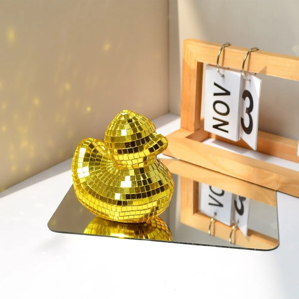 Creative Desktop Disco Mirror Decorative Duck Mirror Glass Disco Ornament Disco Decoration Duck Home Decor Disco Ball Duck Home - Sun Studio