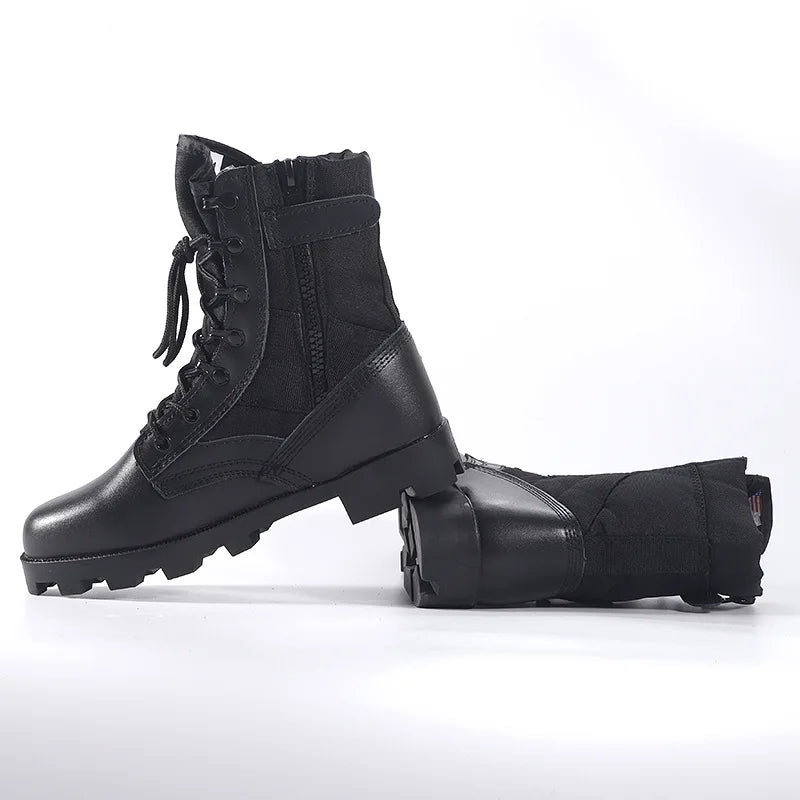 Tactical Boots Men Training Special High-Top Shoes Outdoor Shock-Absorbing Hard-Soled High-Waist Hiking Shoes