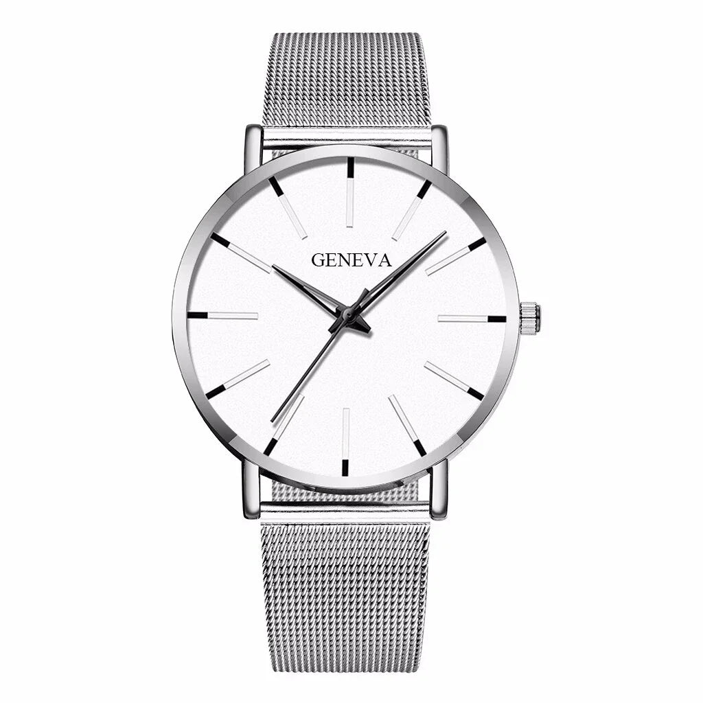 New Fashion Simple Ultra-thin Men Business Watches Steel Mesh Band Male's Quartz Watch Relogio Masculino - Sun Studio