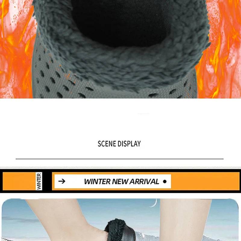Winter Men Slippers Warm Cotton Shoes Casual Slides EVA Plush Shoes Comfortable Light  Slippers Indoor Shoes For Couple 36-47 - Sun Studio