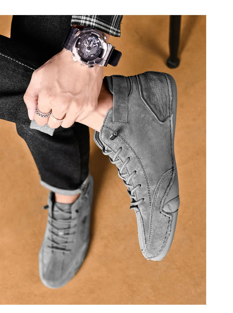 Men Leather Casual High Top Sneakers Winter Fur Plush Ankle BootsNew Luxury Footwear Shoes Zapatos Hombre - Sun Studio