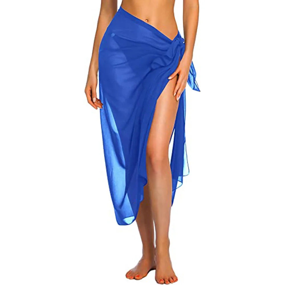 Womens Long&Short Sarong Swimsuit Coverups Summer Beach Bikini Wrap Sheer Short Skirt Scarf for Swimwear Cover-ups - Sun Studio