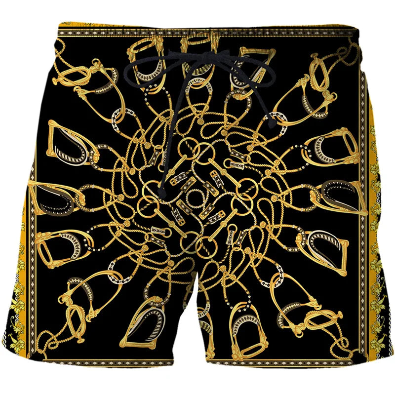 3D Printing Luxury Beach Shorts Pants Men Hawaii Vacation Essentials Swim Trunks Casual Gym Surf Swimsuit Kids Board Ice - Sun Studio