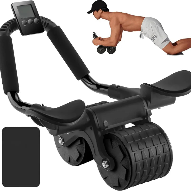 Elbow Support Automatic Rebound Abdominal Wheel Core Muscle Ab Trainer with Counter Display Fitness Exercise Roller Wheel - Sun Studio
