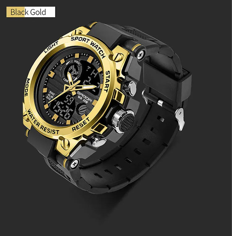 SANDA Top Luxury Watches Men Military Army Mens Watch Waterproof Sport Wristwatch Dual Display Watch Male Relogio Masculino - Sun Studio