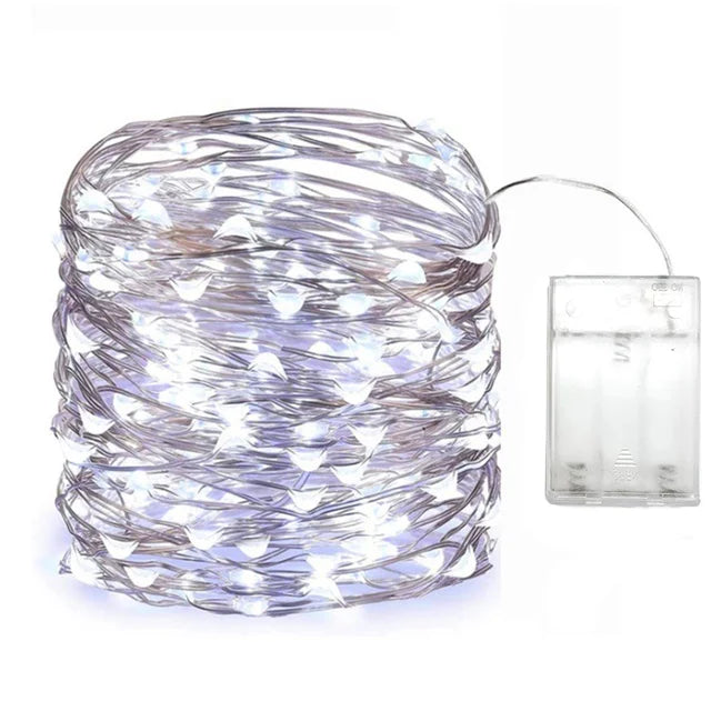 1-20M Led String Lights Copper Wire Starry Fairy Lights Battery Operated Lights for Bedroom Christmas Parties Wedding Decoration - Sun Studio