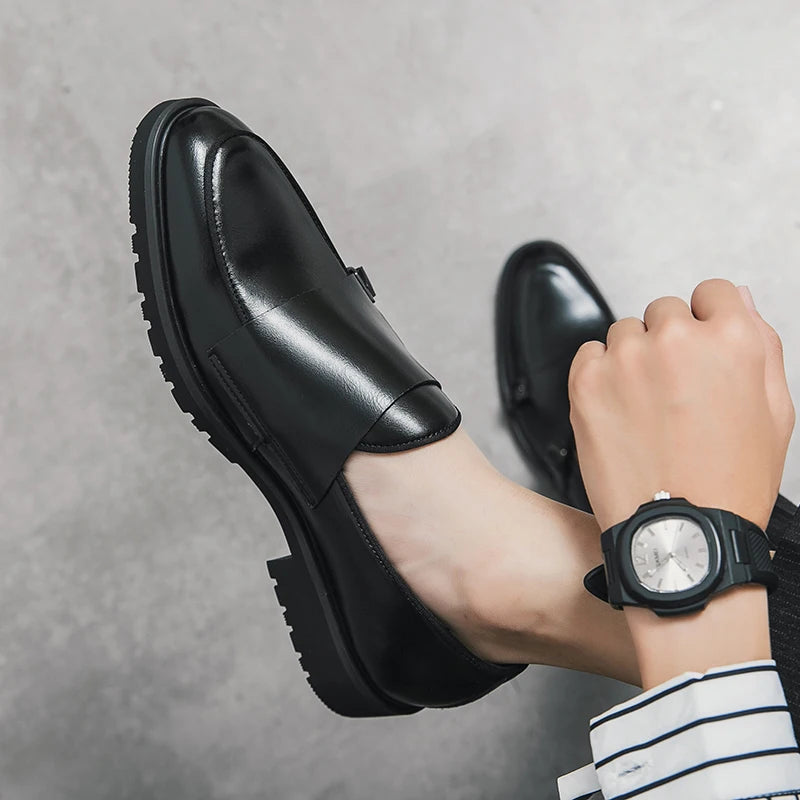 2023 Man Split Leather Shoes Rubber Sole Man Business Office Male Dress Lether Shoes Genuine Leather Wedding Party Shoes Plus 46 - Sun Studio