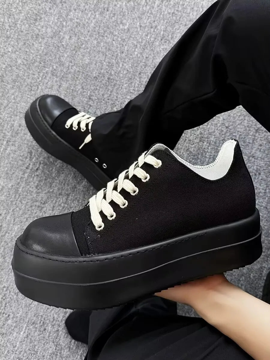 Brand Men Shoes Casual Canvas Distress Flats High to Ankle Boots Women Owens Vintage Original Luxury Designers Sneakers - Sun Studio
