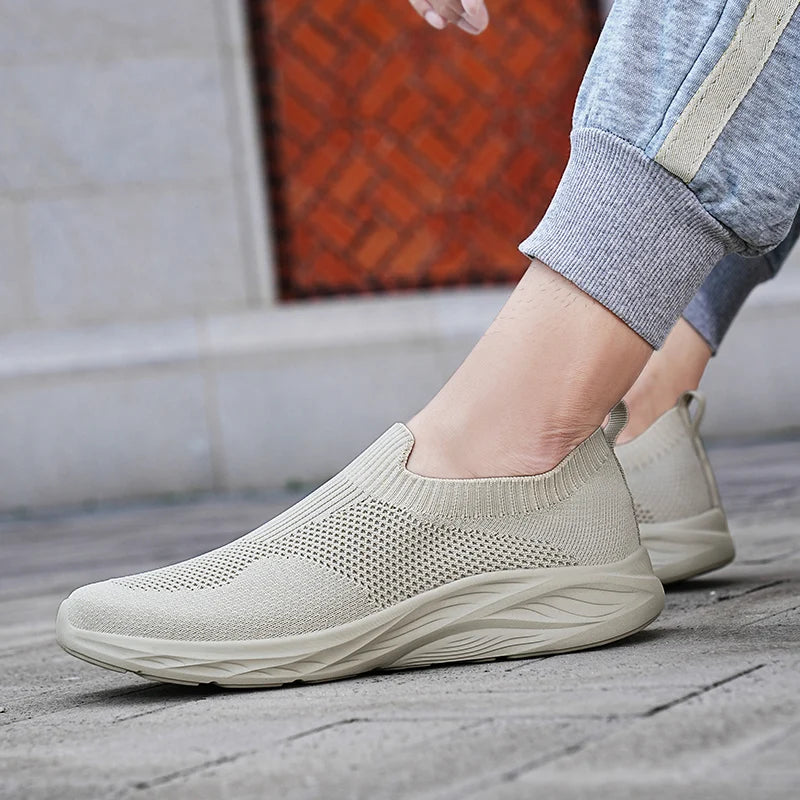 Men Casual Shoes Breathable Sneakers Men Lightweight Walking Running Shoes for Couple Slip on Loafers Zapatillas Hombre Size 48