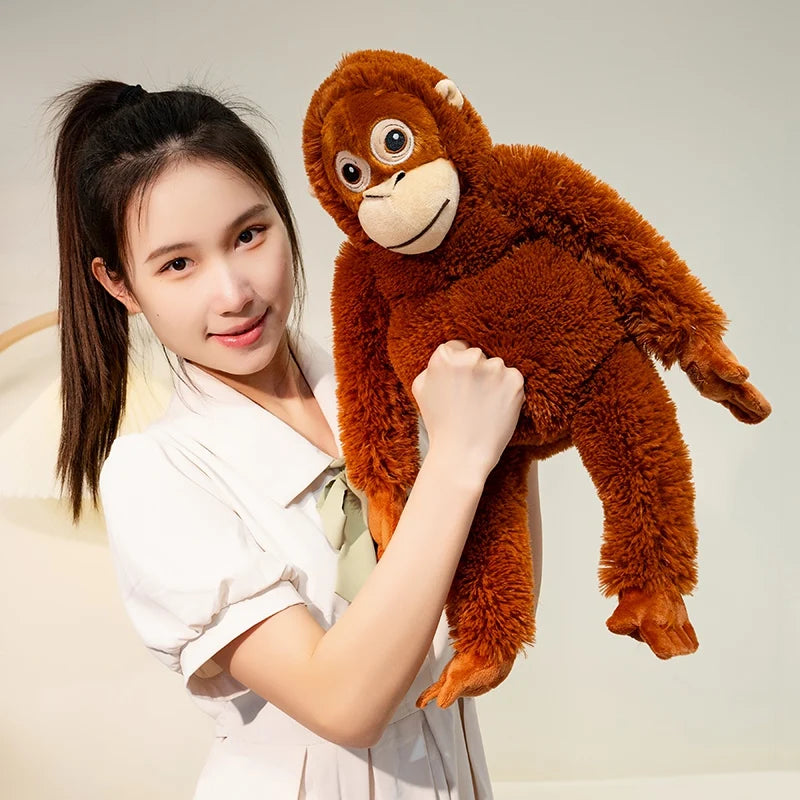 Cartoon Punch Monkey Plush Doll Brown Chimpanze Mom And Black Monkey Baby Together Animal Stuffed Doll Home Decor Gift For Kids - Sun Studio