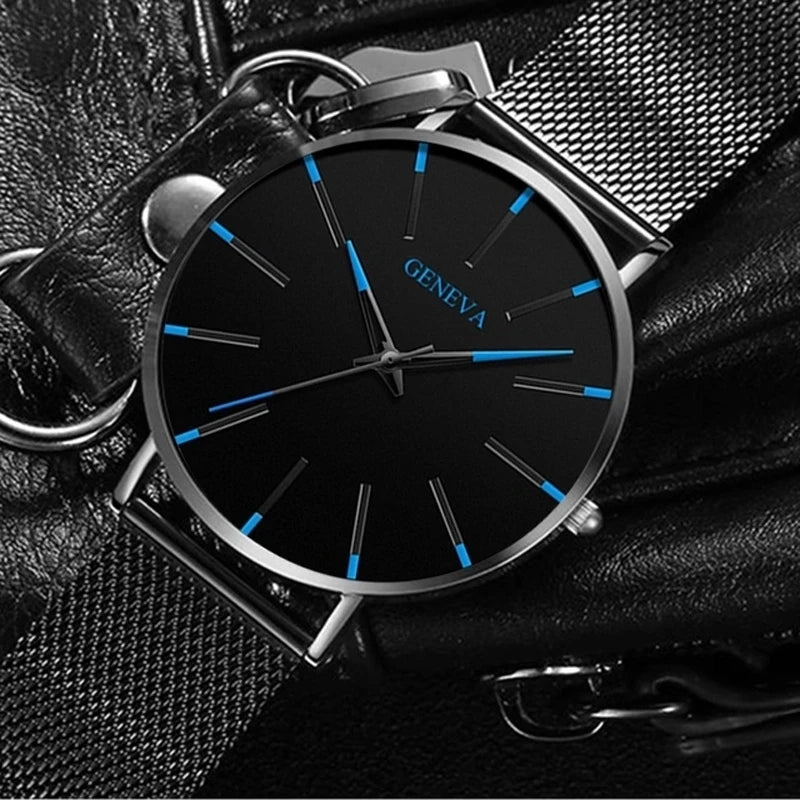 Minimalist Mens Fashion Ultra Thin Watches Simple Men Business Mesh Belt Quartz Wrist Watch Relogio Masculino - Sun Studio