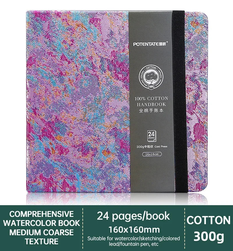 POTENTATE 100% Cotton Watercolor Book Square Sketchbook 300g Art Drawing Sketch Pad potentate бумага акварели