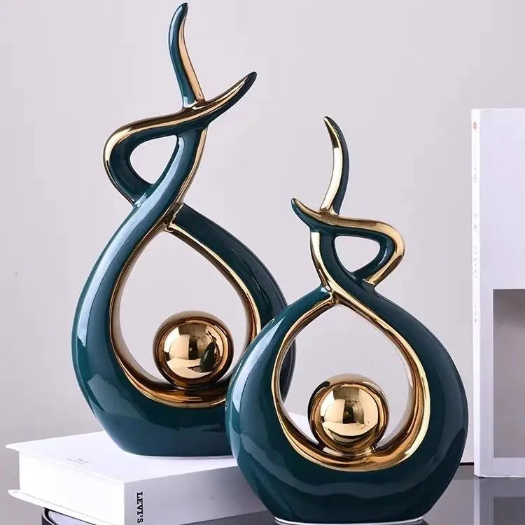 Modern Ceramic Feng Shui Ornaments Attract Wealth And Prosperity Home Living Room TV Cabinet Wine Cabinet Furnishing Decorations - Sun Studio