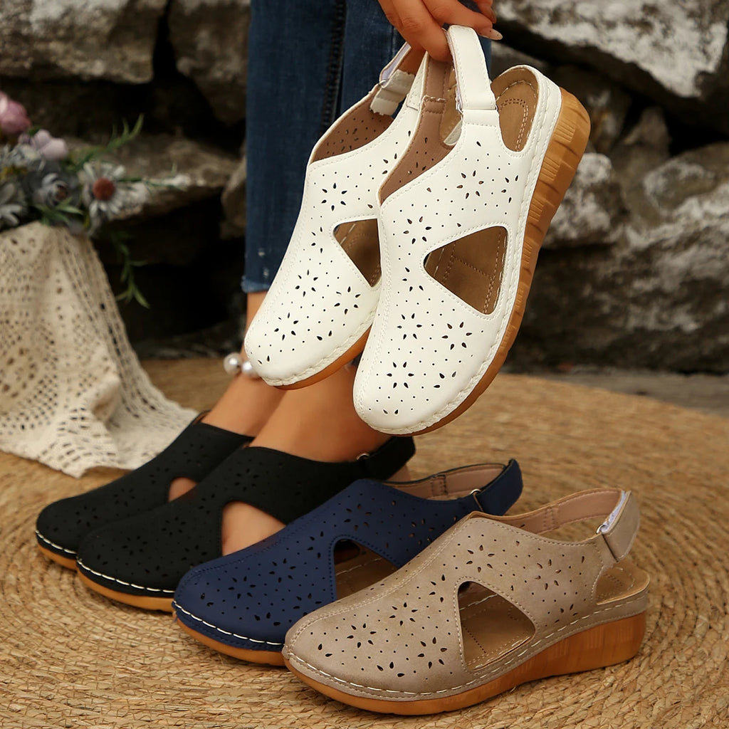 Summer Women 2026 Sandals Platform Fashion Sandals Hollow Out Buckle Roman Style Shoes Women Lightweight Slip-On Shoes Ladies - Sun Studio
