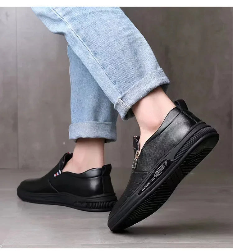 Casual Leather Shoes Men Loafers Trend Brand Business Shoes Autumn Slip on Flat Man Sneakes Comfortable Moccasins Zapatos Hombre - Sun Studio