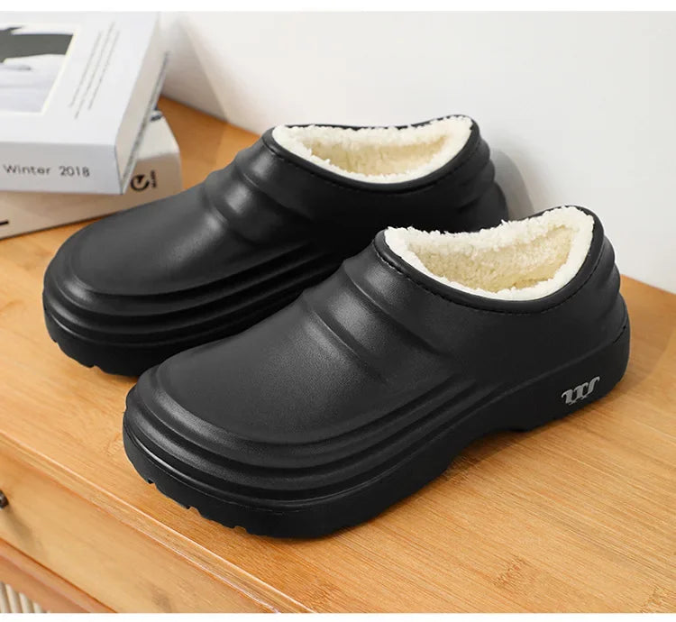 Waterproof Cotton Chef Shoes For Men Anti-Slip Work Footwear Warm Comfortable Kitchen Specialized Shoes With EVA Outsole - Sun Studio