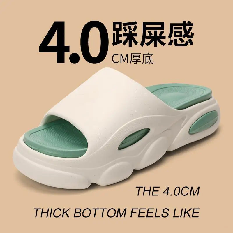 Shevalues Men Summer Slippers New Thick Sole EVA Sandals Indoor Non-slip Unisex Bathromm Slides Casual Platform House Slippers - Sun Studio