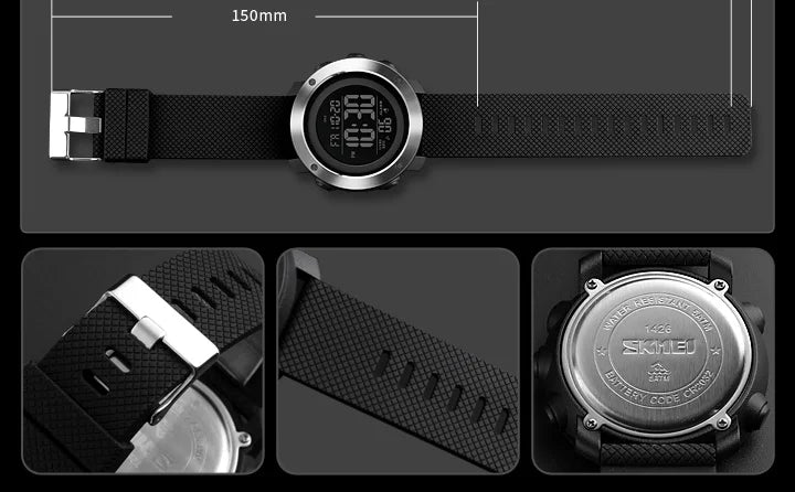SKMEI Men Fashion Digital Watch Large Dial Alarm Clock Waterproof Watches Sport Outdoor Sports Men's Electronic Watch - Sun Studio